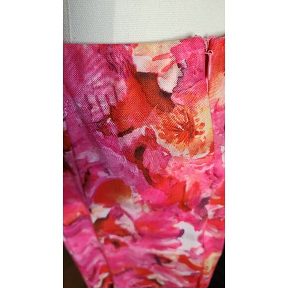 Hello Molly Quite The Love Pink Floral Maxi Mesh Dress Front Slit XL - Picture 2 of 6